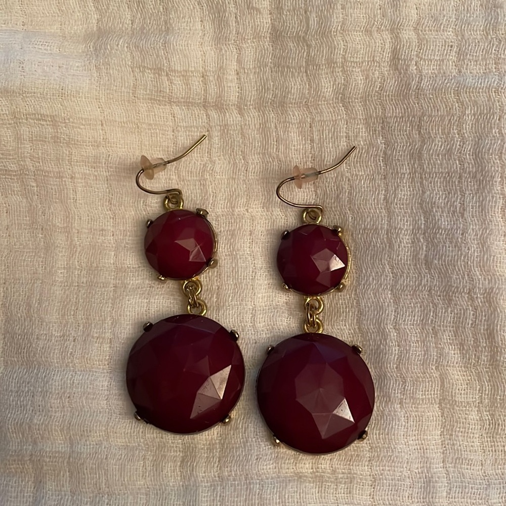 Drop Purple Gold Acrylic Plastic Earrings
